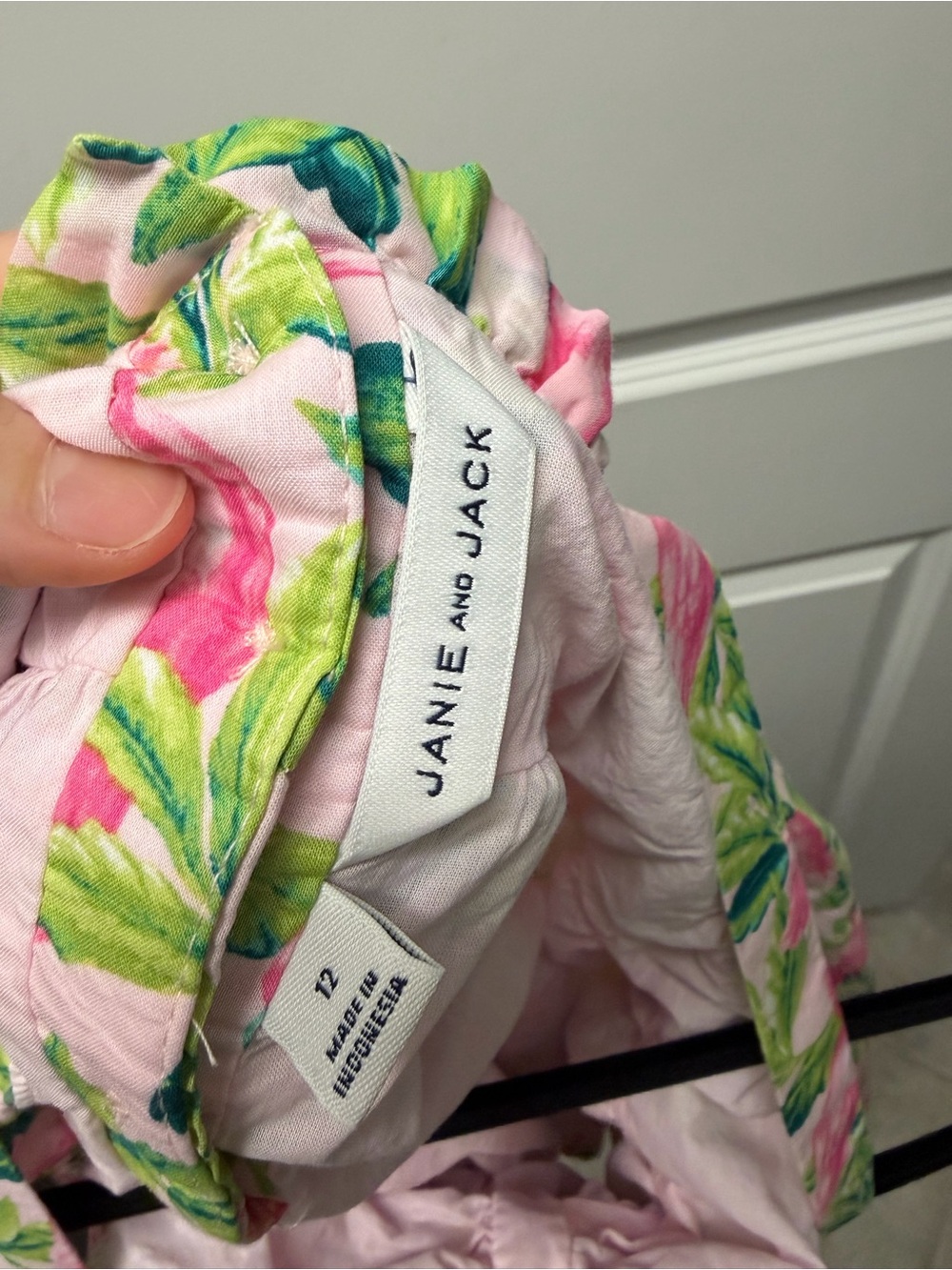 Janie and Jack Pink Tropical Bird Parrot Print Sundress - Picture 4 of 6